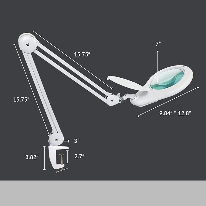 Neatfi LED Magnifying Lamp, 5 Diopter Glass Lens, 6500K Daylight Bright Light - Image 6