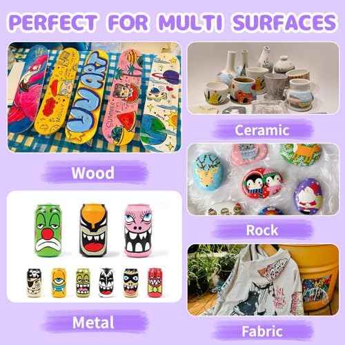 14 Colors Jumbo Markers, Jumbo Acrylic Paint Markers 15mm Wide Felt Tip Permanent Ink Pens for Poster, Rock Painting,Fabric,Glass, Wood, Stone, Ceramic & DIY Crafts, Vibrant Art Pens for Most Surfaces