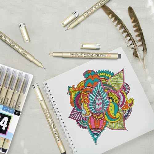 01 Micro Pen, Waterproof Archival Ink, 0.25mm Fineliner Ink Pens for Artist Illustration, Sketching, Anime, Manga, Technical Drawing and Scrapbooking, Fine Point Pen with 24 Colors