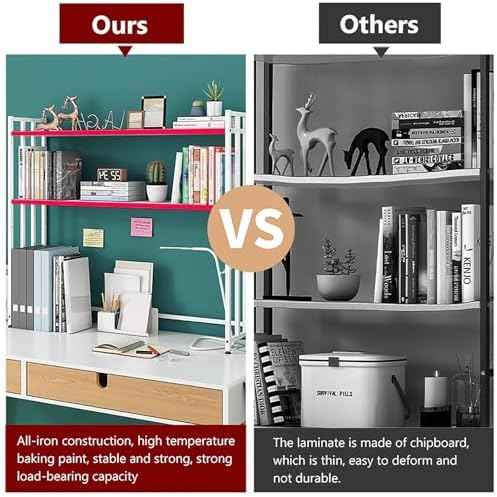 Metal Desk Hutch Dorm,2-Tier Desktop Bookshelf,Computer Desktop Organizer,Adjustable Display Rack for Home Office Dorm Countertop Storage Organizer (75cm/29.5", Gold)