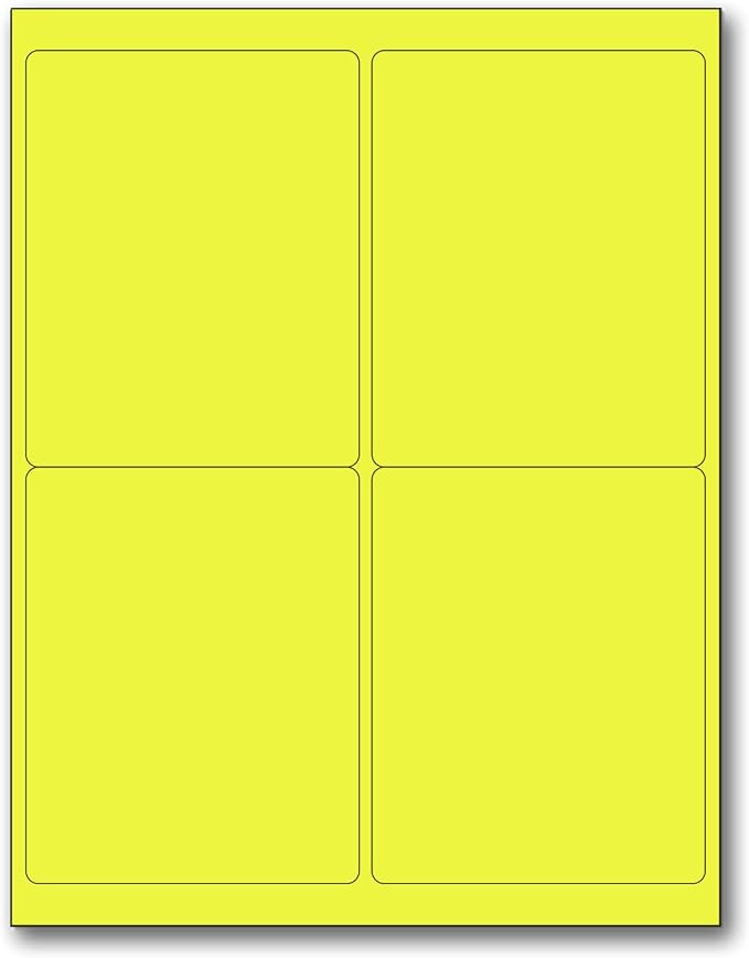 NextDayLabels - 8-1/2 x 11" Neon Color High Light Fluorescent Labels by NextDayLabels