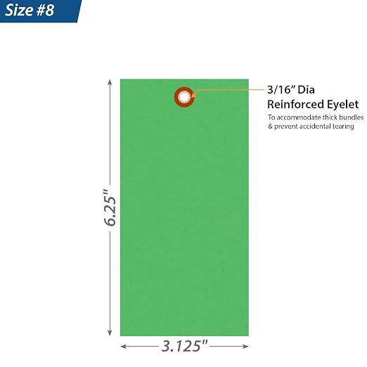 SmartSign 6.25 x 3.125 inch “Green” Blank Tyvek Shipping Tags - Image 3