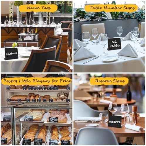 Pintuson 40 Pack Mini Chalkboard Signs for Food, Food Labels for Party
