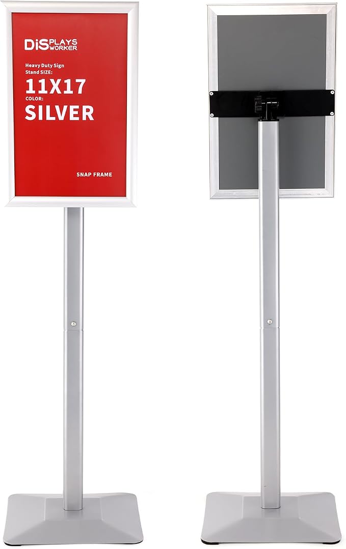 DISPLAYSWORKER Adjustable Heavy Duty Pedestal Sign holder floor Stand, sign - Image 9