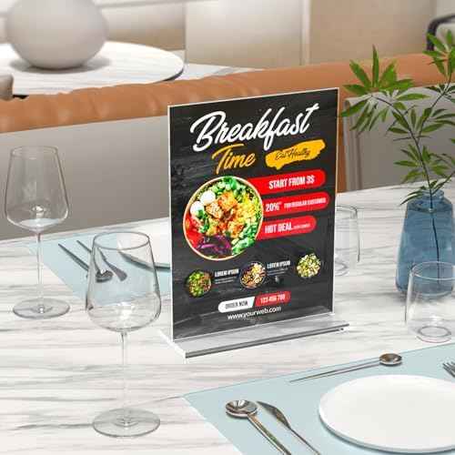 3 Pack Acrylic Sign Holder 8.5 x 11 Inches, Vertical Flyer Display Stand