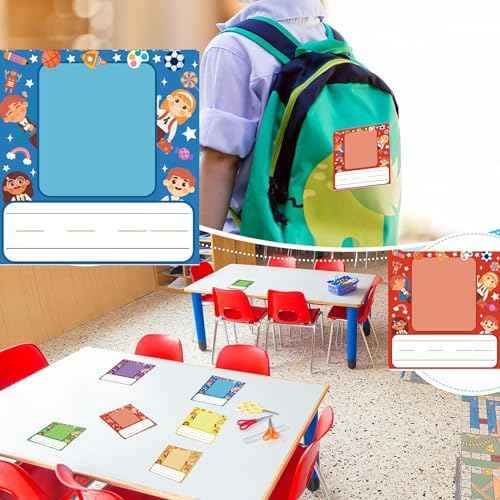 36 Pcs 4.49x4.72 Inch Kids Photo Nameplates for Desk Kids Name Labels