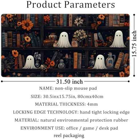 LuckyCow Cute Vintage Gothic Desk Mat Kawaii Dark Academia Desk Pad