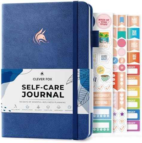 Clever Fox Self-Care Journal for Women, Daily Planner 5.8x8.3 Mystic blue