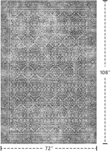 6x9 Washable Area Rugs for Living Room Bedroom Dining Room, Grey