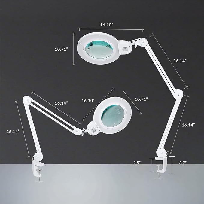 Neatfi XL Bifocal LED Magnifying Lamp, 7-Inch Lens, 5D/20D Magnification - Image 7