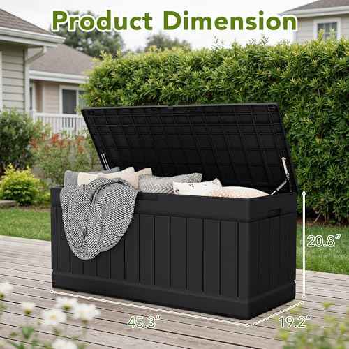 Devoko 78 Gallon Deck Box, Waterproof Resin Outdoor Storage Box