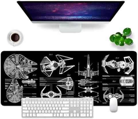 Black Gaming Mouse Pad Large Mouse Pad XL Desk Mat 31.5x11.8x0.12 inch Large Desk Pad Design Keyboard Pad (Design -6)