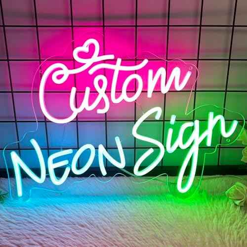 Custom Neon Signs, Personalized LED Neon Lights Name Sign Customizable for Wall Decor Kids Room Wedding Birthday Party Bedroom Bar Shop Business Logo Christmas Gift