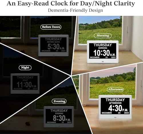 7'' Clocks for Seniors Elderly, Large Display Digital Clock with Date Time