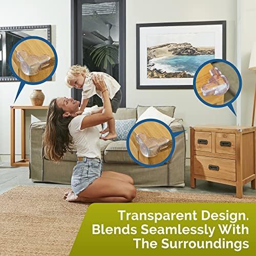 Corner Protectors for Baby (12 Pack) - Patented - New & Improved Edge Protector for Baby – Transparent Corner Protectors - Baby Safety Products to Baby Proof Corners and Edges