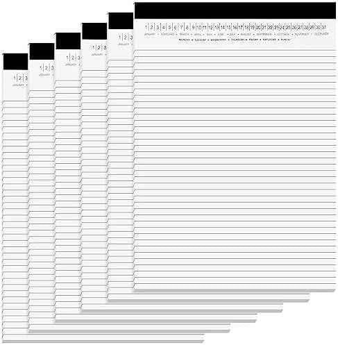 6 Pack Legal Pads 8.5" x 11" Note Pads with Date on Top, 50 Sheets Lined Paper Writing Pads, Narrow Ruled White Notepad Notebook for Office Business School College Supplies