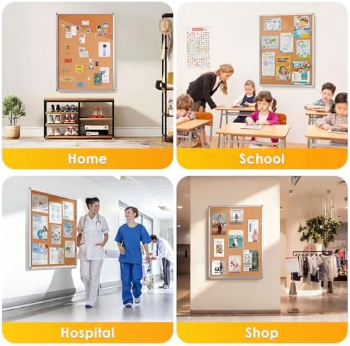 SWANCROWN 48x36 in Enclosed Bulletin Board, Locking Display Case 16xA4
