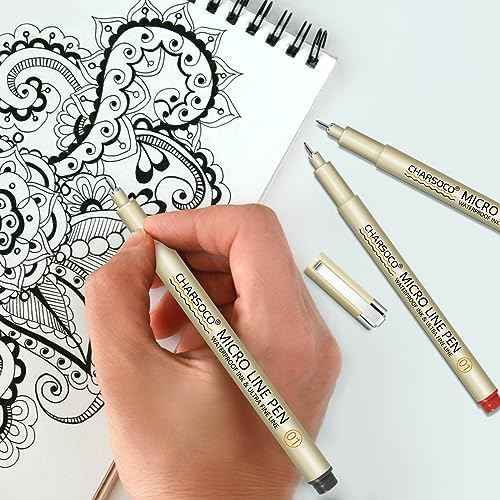 01 Micro Pen, Waterproof Archival Ink, 0.25mm Fineliner Ink Pens for Artist Illustration, Sketching, Anime, Manga, Technical Drawing and Scrapbooking, Fine Point Pen with 24 Colors