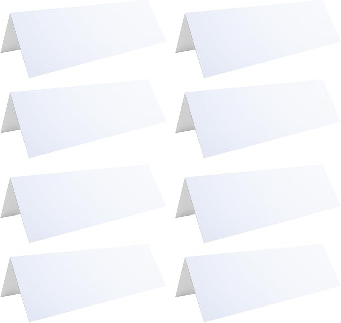 WTYONZEL 30 Pack Printable Name Tent Cards, 3.5"x 11" Blank Folding Paper by Unknown