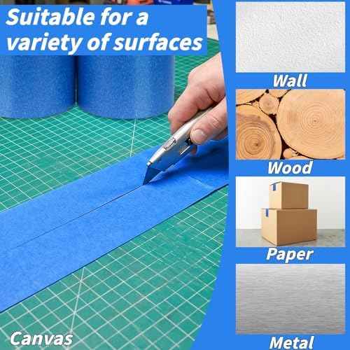 Oleitodh 12 Rolls Blue Painters Tape Bulk 2 inch x 660 Yards, Painters