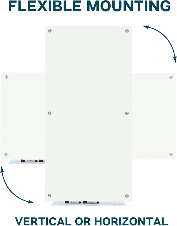 J&J worldwide Magnetic Glass Whiteboard 6' x 4', Large Frameless White Boards - Image 5