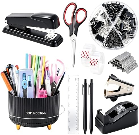 Gawsey Black Desk Organizers and Accessories with Desk Organizer 360°