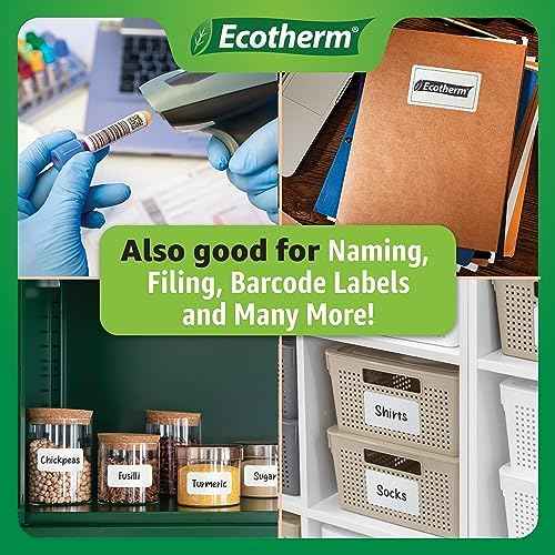4" x 2" Mobile Printer Labels | 25 Rolls | 7500 Labels | fits Zebra ZQ630, QL420, and QLn420 Printers | Black Mark On Liner | .75" Core Rolls | by Ecotherm
