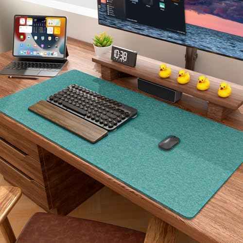 Auhoahsil Felt Desk Mat, Minimalist Large Mouse Pad XXL