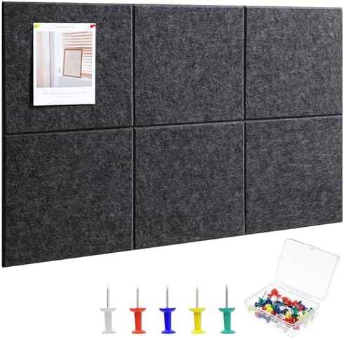 Large Cork Board 36" x 24", 6 Pack Felt Bulletin Board Pin Boards
