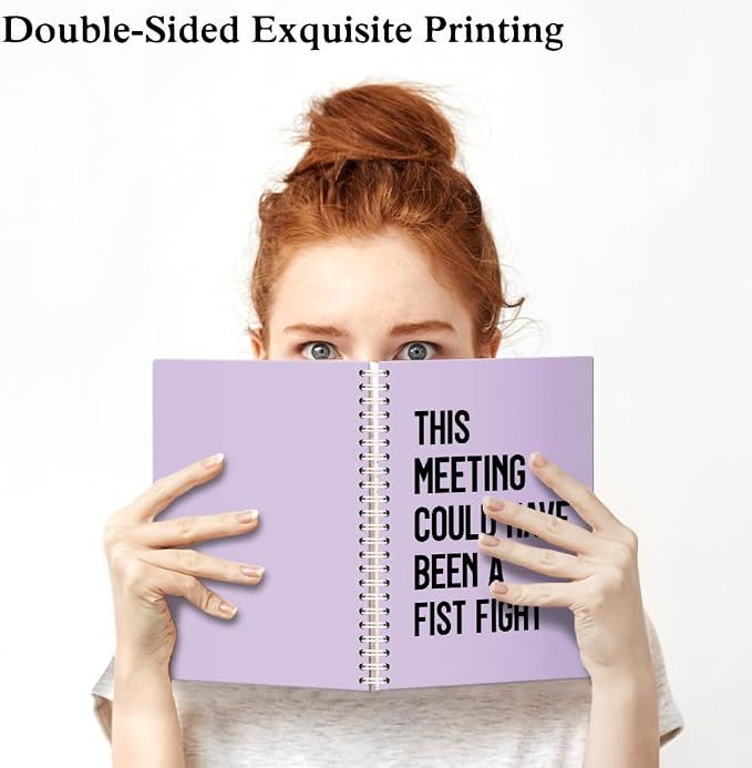 XQLZY This Meeting Could Have Been A Fist Fight Purple Spiral Notebook - Image 3