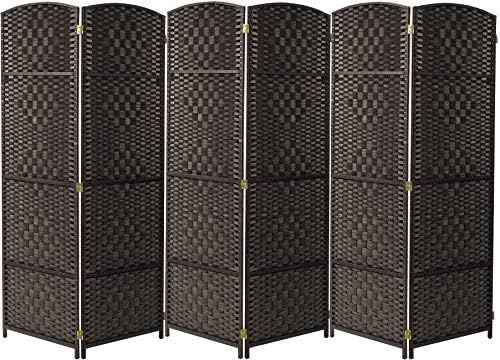 Sorbus 6 Panel Room Divider 6 ft. Tall - Privacy Screen, Extra Wide Double Hinged Panels, Diamond Double-Weaved, Partition Room Dividers and Folding Privacy Screens, Wall Divider for Room Separation