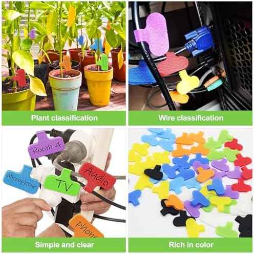 40 PCS Cable Labels, Multi-Color Cord Tags for Electronics, Write On Wire Labels, Reusable Tags, Cable Management Identification