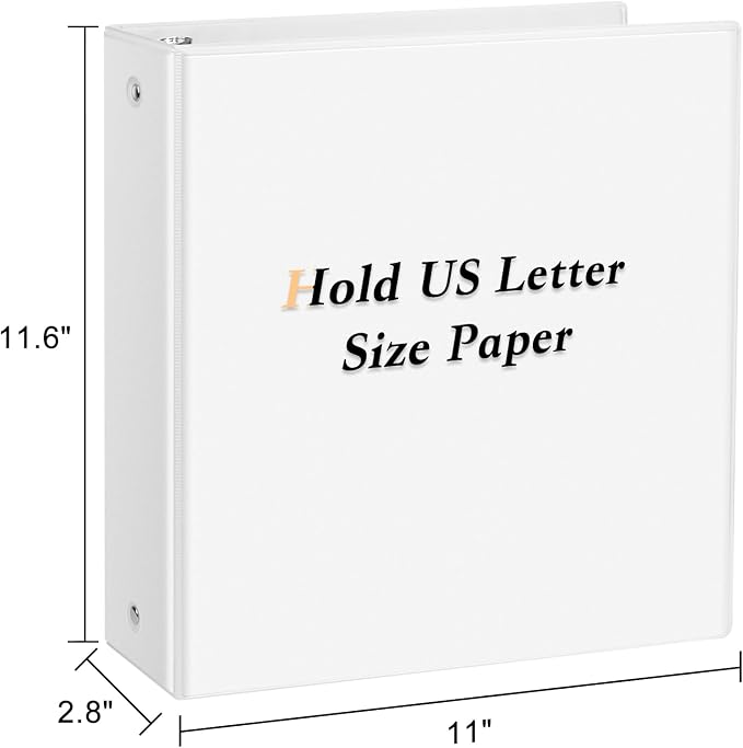 CIXILDTS 2" 3 Ring Binder, Standard 2-inch Round Ring Binder Fit Letter Size - Image 2