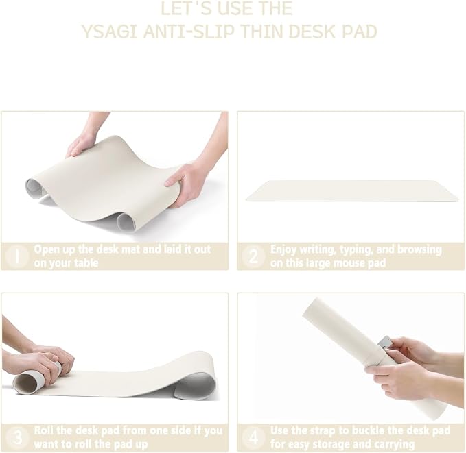 YSAGi Non-Slip Leather Desk Pad, Desk Matt - Image 6