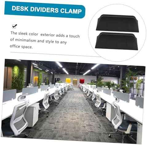 Office Desk Divider Clamp Adjustable Screen Partition Clip Desk Privacy Panel Support for Movable Desktop Divider 2 Pack 5.51 X 2.63 X 1.96 in
