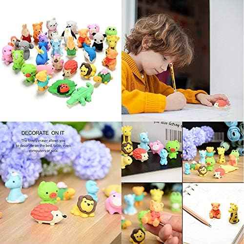 URSKYTOUS 35Pcs Animal Erasers Desk Pets for Kids,Classroom Prizes