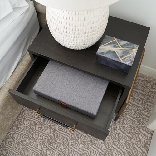 ZICOTO Decorative Photo Storage Boxes with Lids - Set of 2 Linen Organizers