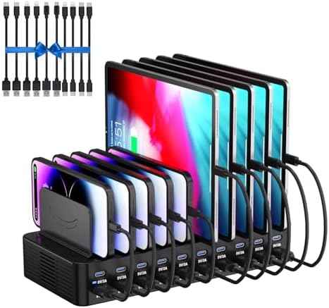 20-Port 270W Charging Station for Multiple Devices, USB Charger Station