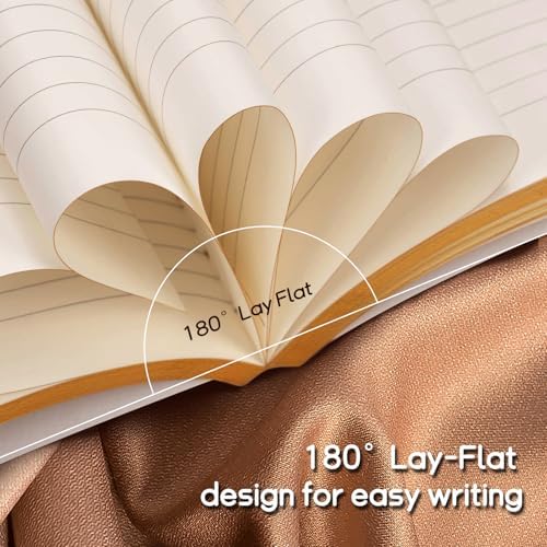 2-Pack Ruled Notebook with golden edge, Hardcover Notebook with 120Gsm Thick Pages, 5.8 * 8.3 Inches, Gold journal Notebook for Women, Girls, Writing, Diary