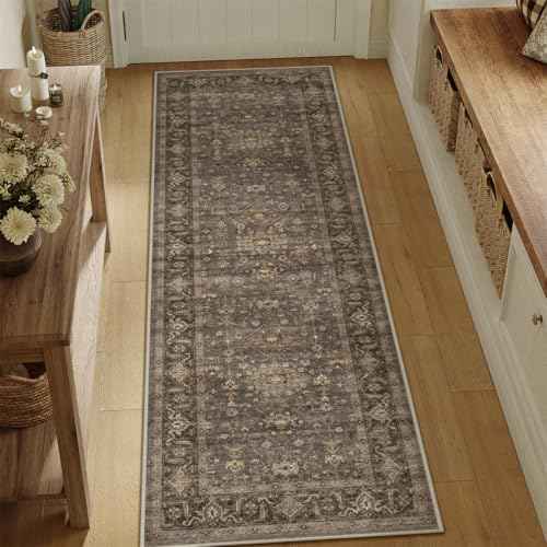 2x7 Dark Brown Vintage Runner Rug