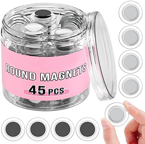 VNDUEEY 45 Pcs Round Whiteboard Magnets, Fridge Magnet Decorative, Dry