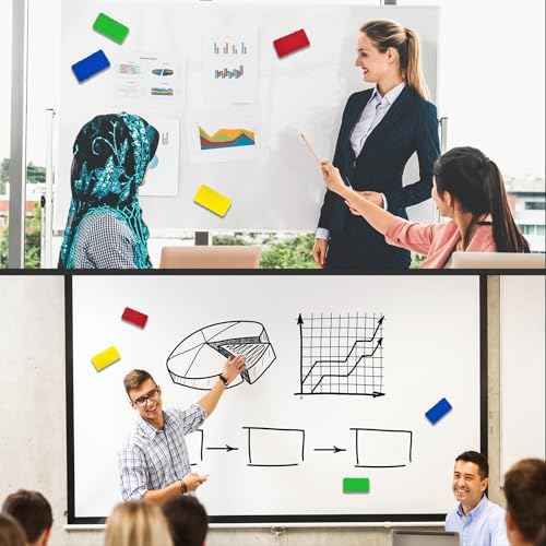 Magnetic Dry Erase Erasers, 8 Pack Whiteboard Erasers, Dry Erase Board Eraser, White Board Eraser Cleaner, 8 Colors, Office Classroom Home Supplies