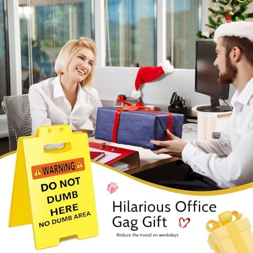 Smilelife Funny Office Cubicle Decor No Dumb Area Desk Sign Team Office Gag Gifts for Coworker Teammate Employee Boss Manager
