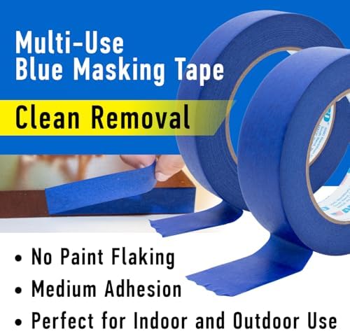 ABRO Blue Painter's Tape, 2 in x 60 yd, Clean Removal, 6 Pack