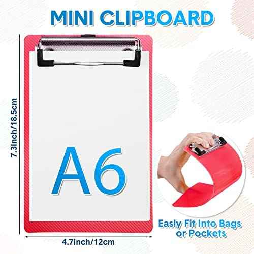 Epakh 20 Pcs Mini Clipboards 4.7x7.3 Inch, Plastic with Metal Clip A6