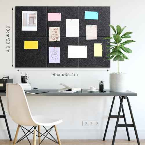 Large Cork Board 36" x 24", 6 Pack Felt Bulletin Board Pin Boards