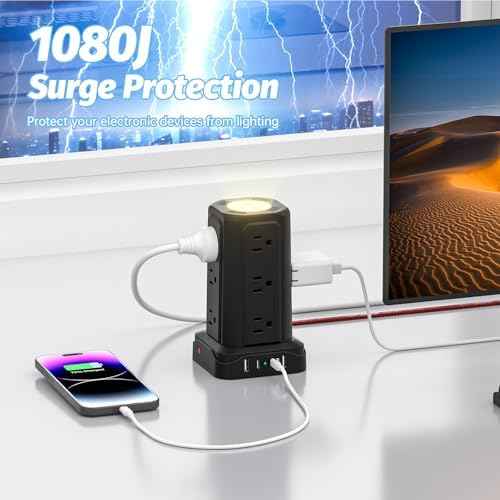 PASSUS Power Strips with Surge Protection with USB C Ports