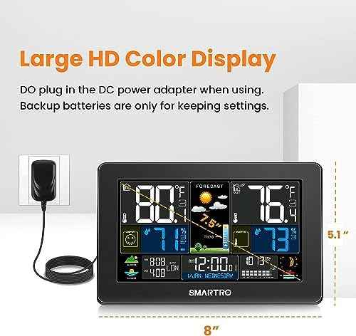 SMARTRO Weather Station Wireless Indoor Outdoor Thermometer for Home