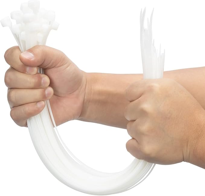 XINGO 16 Inch White Large Zip Ties Heavy Duty 500 Pack, 200 LBS Ultra Strong by XINGO