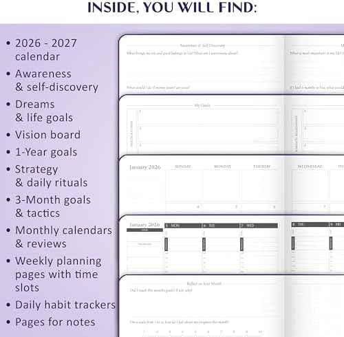 Legend Hourly Schedule Planner PRO Dated Jan 2026-Jan 2027 – Deluxe Weekly & Daily Organizer with Time Slots. Appointment Book Journal for Work & Time Management, A4 Hardcover, Purple